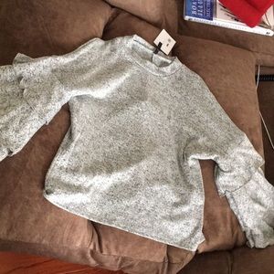 Soft,Gray, flare sleeve shirt